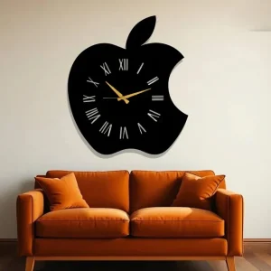Apple Shaped Clock Wall Art Decor